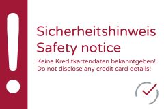 ACHTUNG - FAKE: Keine Kreditkartenzahlung