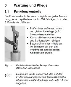 Prüfamboss EURO gem. EN 12504-2 für Prüfhämmer N/ND/NR/L/LD/LR