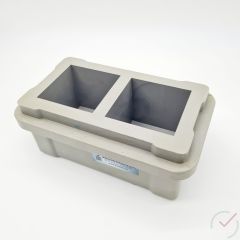 Doppel-Würfelform 100 mm aus grauem Kunststoff, B15142