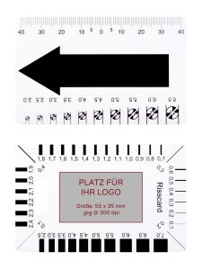 100 Rissbreitenkarten mit Logo-Mehrfarbdruck Größe 86x55 mm Kreditkartenformat