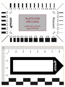 60 Rissbreitenkarten 86x54 mm mit einseitigem Logo-Druck CMYK