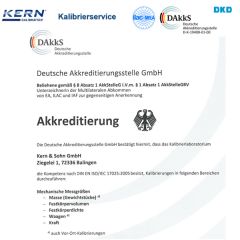 DAkkS Kalibrierschein Präzisions-/Industriewaagen bis max. 5 kg