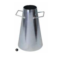 Setztrichter für SCC Ø 100/200 x H 300 mm ohne Fußlaschen, mit Schmutzkragen
