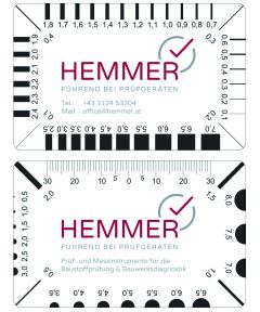 Rissbreitenkarte HEMMER Größe 80x55 mm im Kreditkartenformat